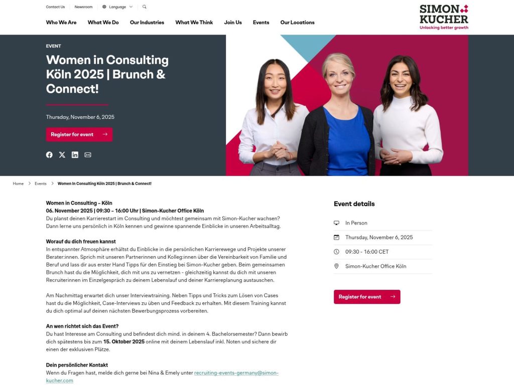 Women in Consulting Köln 2025 | Brunch & Connect! - Event screenshot