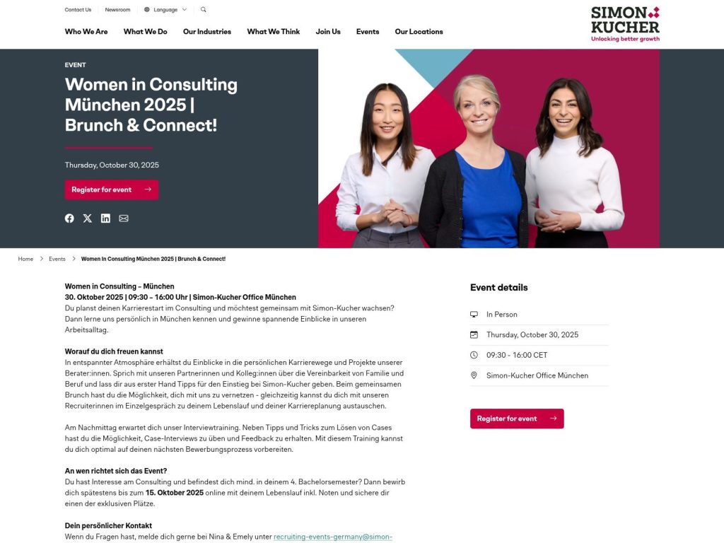 Women in Consulting München 2025 | Brunch & Connect! - Event screenshot