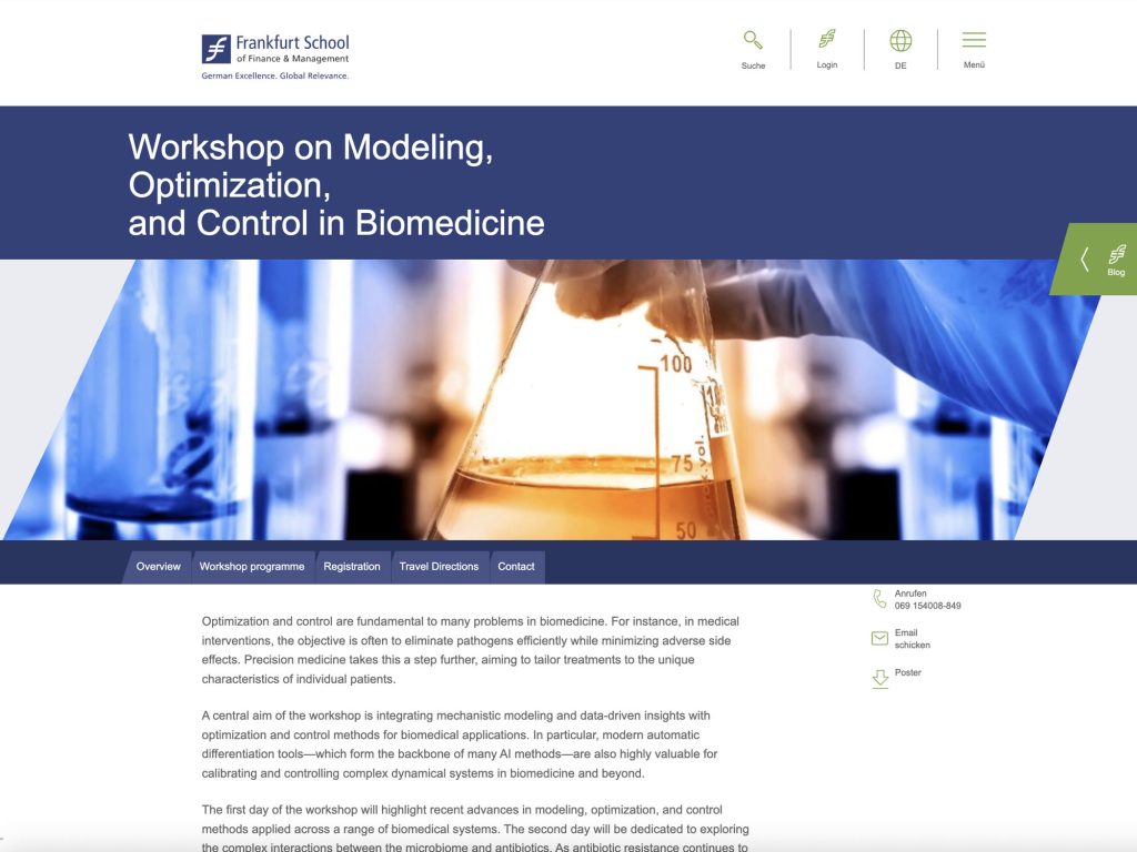 Workshop on Modeling, Optimization, and Control in Biomedicine - Event screenshot