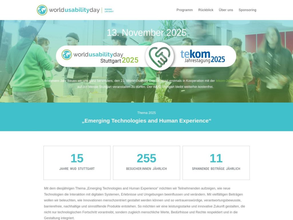 World Usability Day 2025 - Emerging Technologies and Human Experience - Event screenshot