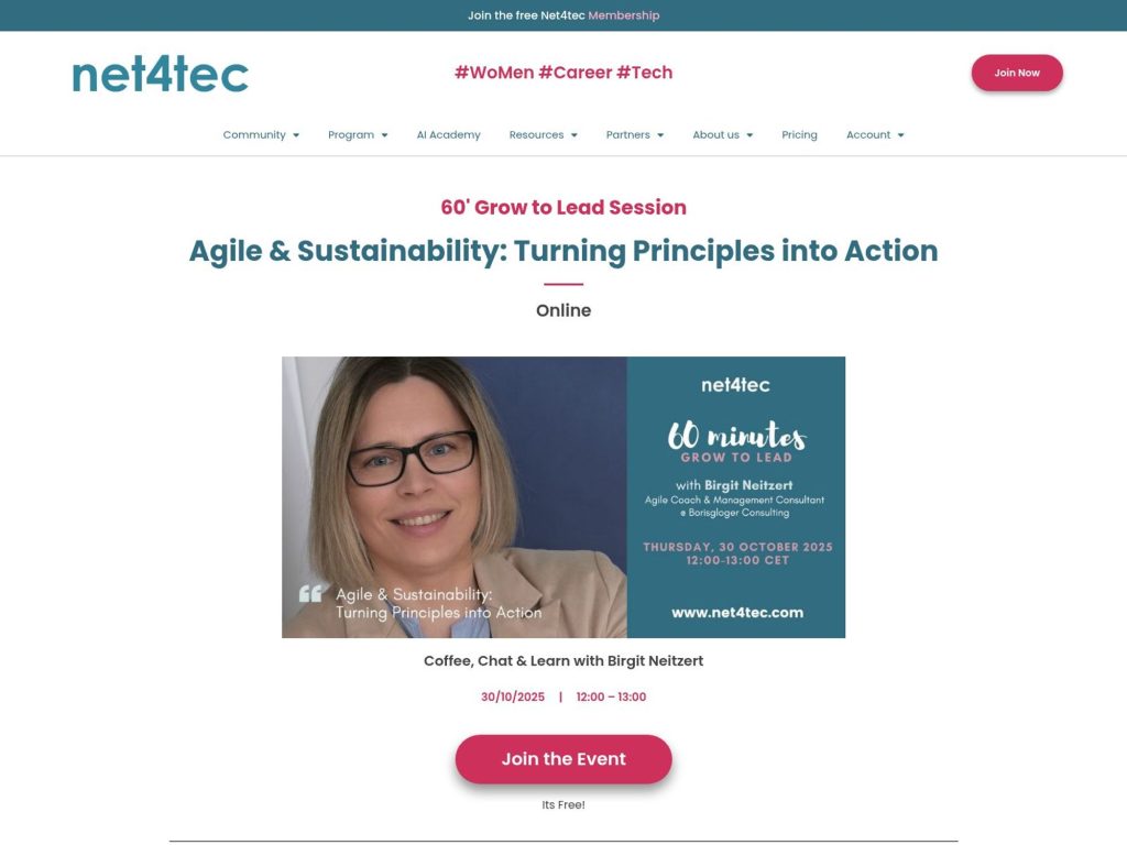 Agile & Sustainability: Turning Principles into Action - Event screenshot