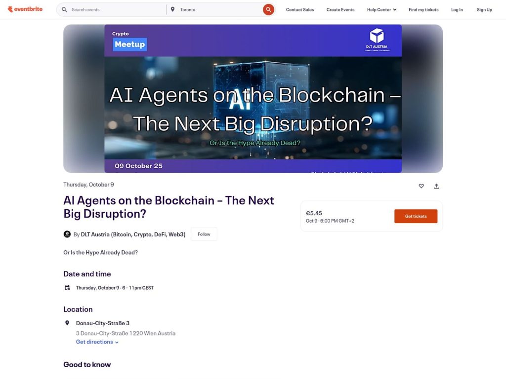 AI Agents on the Blockchain - The Next Big Disruption? - Event screenshot