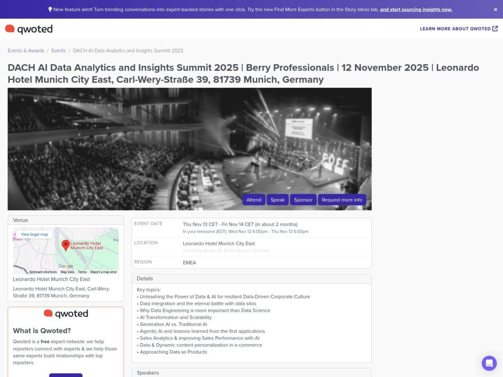 AI Data Analytics and Insights Summit 2025 - Event screenshot