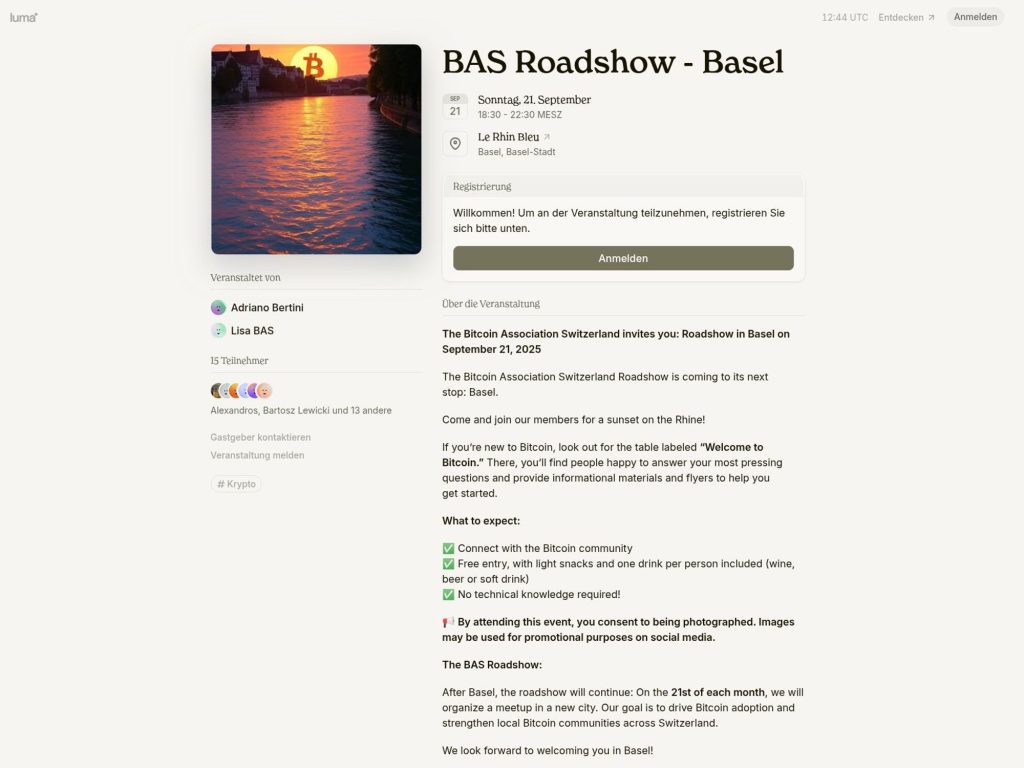 BAS Roadshow - Basel - Event screenshot