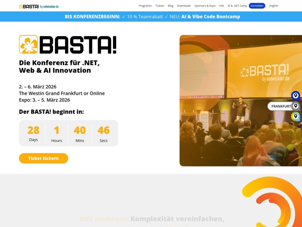 BASTA! 2025 Frankfurt website