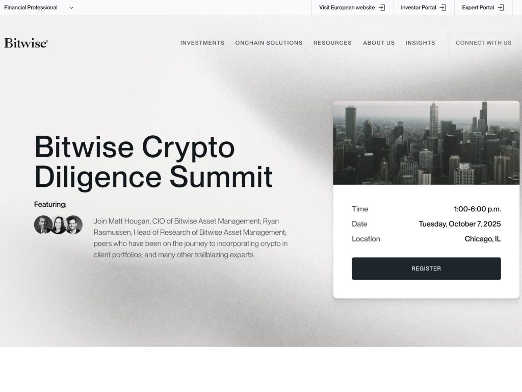 Bitwise Crypto Diligence Summit - Event screenshot