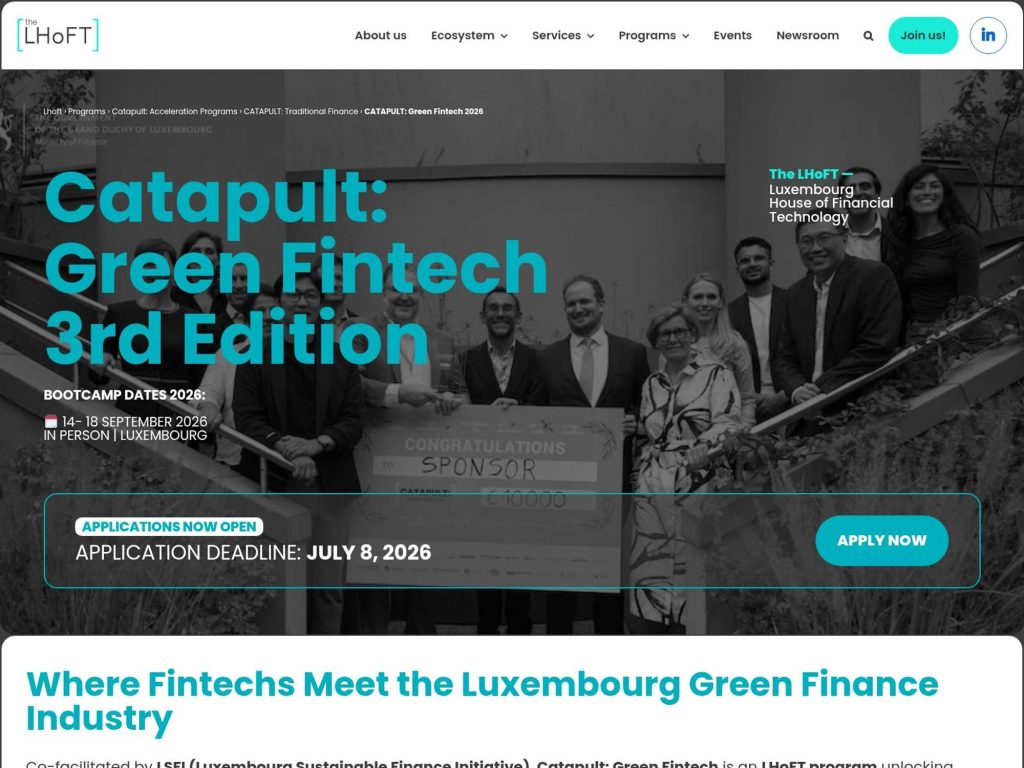 Catapult: Green Fintech 3rd Edition website