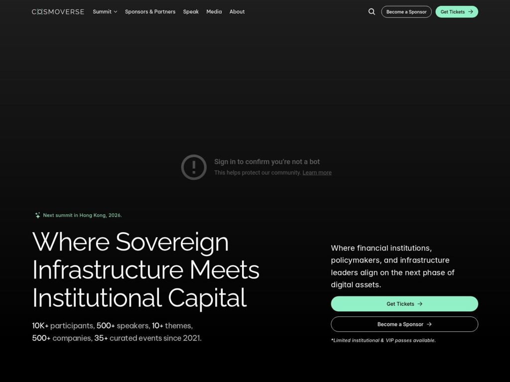 Cosmoverse 2026 website