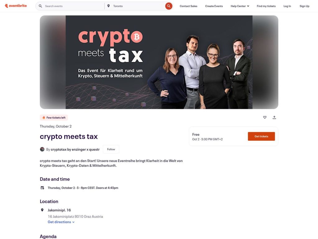 crypto meets tax - Event screenshot