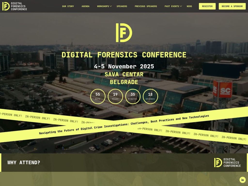 Digital Forensics Conference - Event screenshot