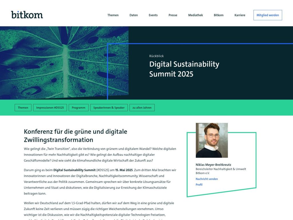 Digital Sustainability Summit 2025 screenshot