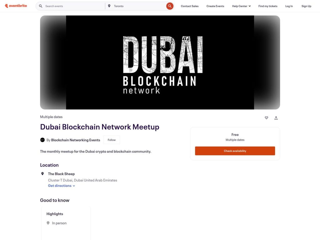 Dubai Blockchain Network Meetup - Event screenshot