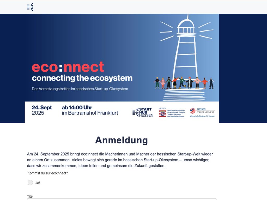eco:nnect - connecting the ecosystem - Das Vernetzungstreffen im hessischen Start-up-Ökosystem - Event screenshot