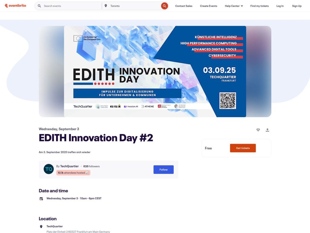 EDITH Innovation Day #2 - Impulse zur Digitalisierung für Unternehmen & Kommunen - Event screenshot