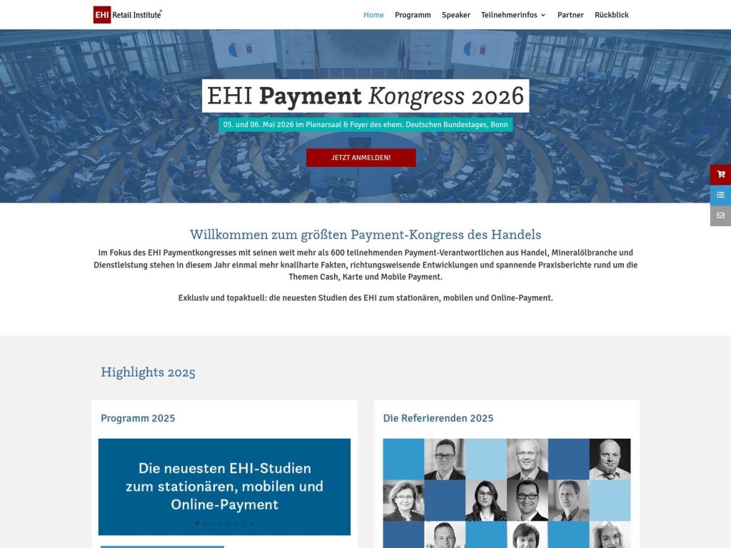 EHI Payment Kongress 2026 website