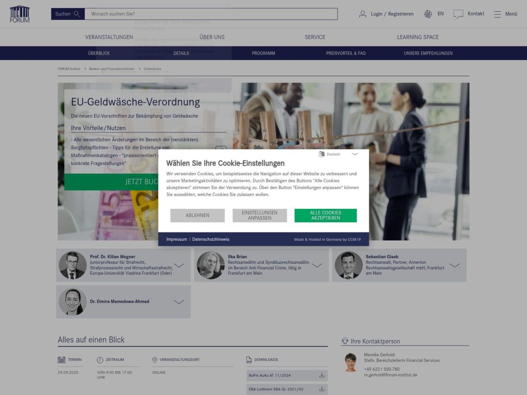 EU-Geldwäsche-Verordnung - Event screenshot