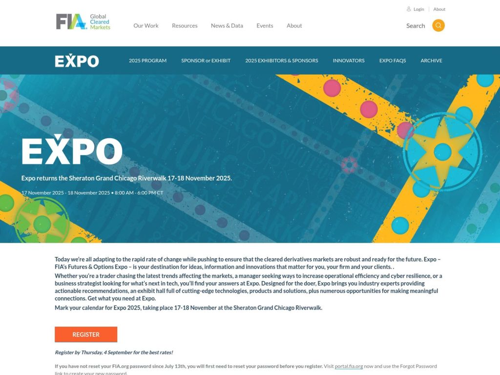 FIA Futures & Options Expo 2025 - Event screenshot