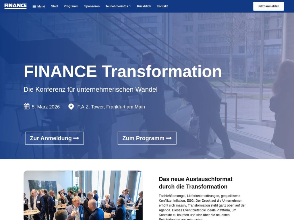 FINANCE Transformation website