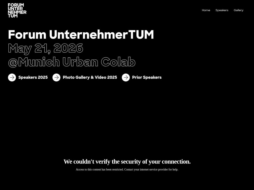Forum UnternehmerTUM 2027 website