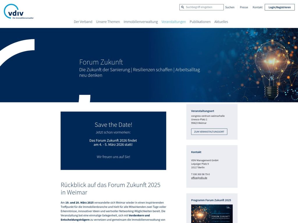 Forum Zukunft 2026 website
