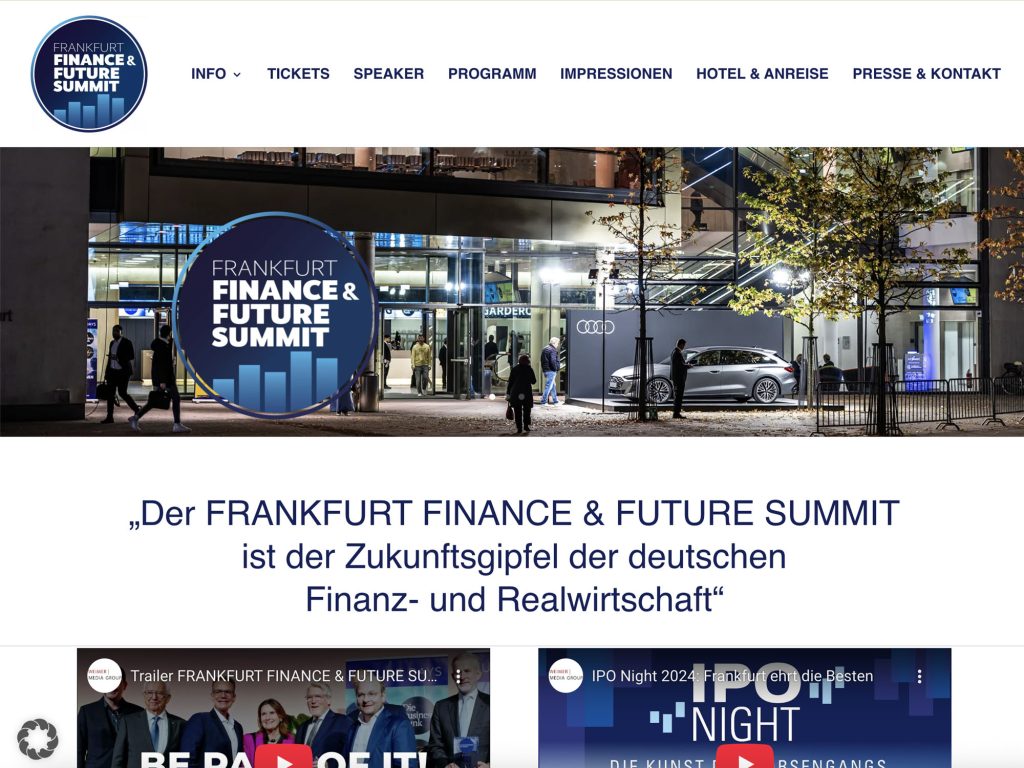 Frankfurt Finance & Future Summit - Frankfurt Finance & Future Convention - Event screenshot