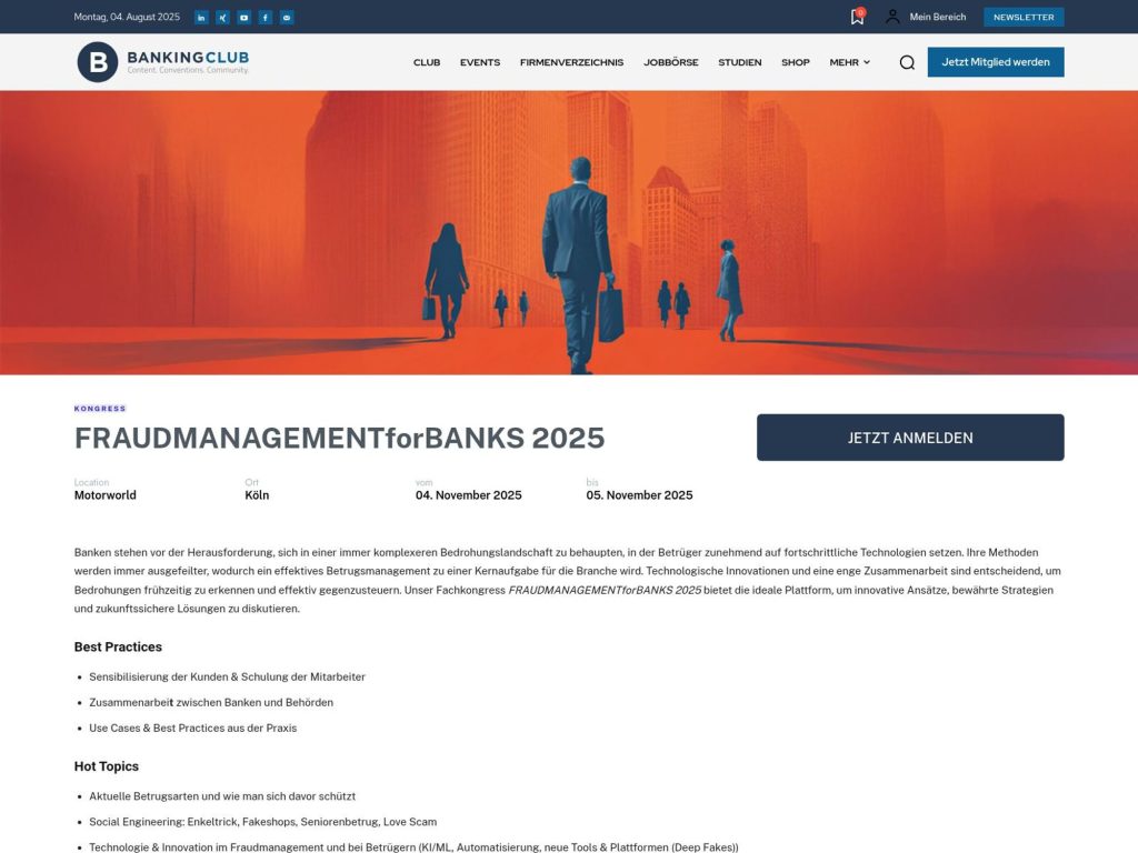 FRAUDMANAGEMENTforBANKS 2025 - Event screenshot