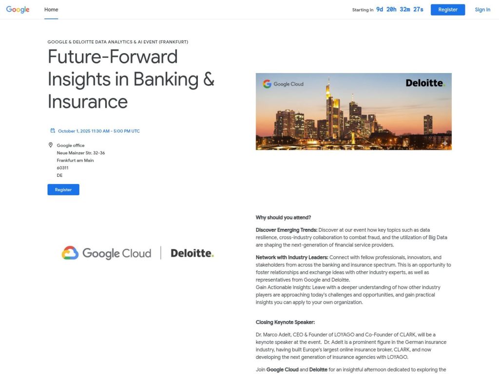 Future-Forward Insights in Banking & Insurance - Event screenshot