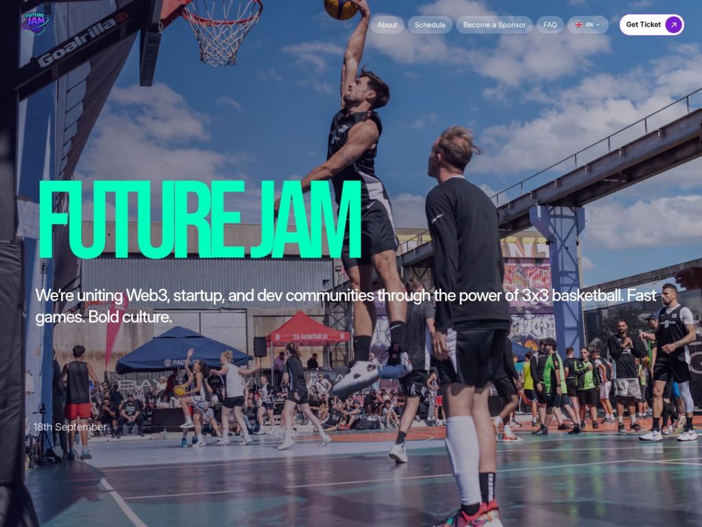 FUTURE JAM - We’re uniting Web3, startup, and dev communities through the power of 3x3 basketball. Fast games. Bold culture. - Event screenshot