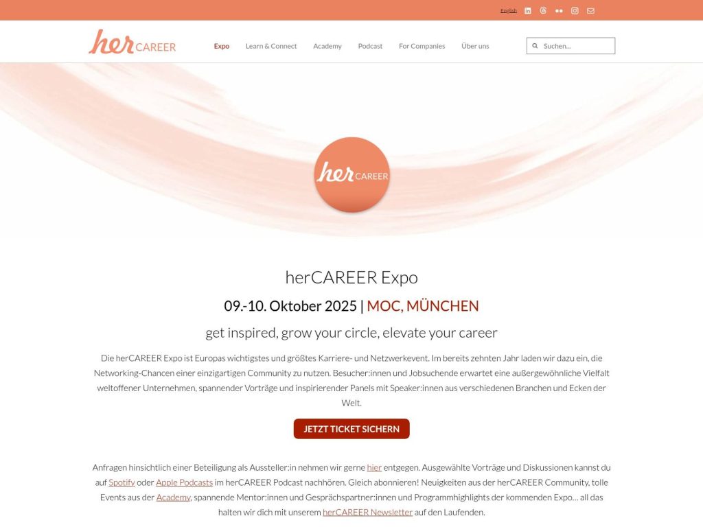 herCAREER Expo - get inspired, grow your circle, elevate your career - Event screenshot