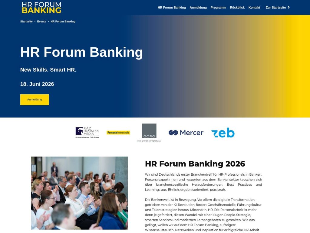 HR Forum Banking website