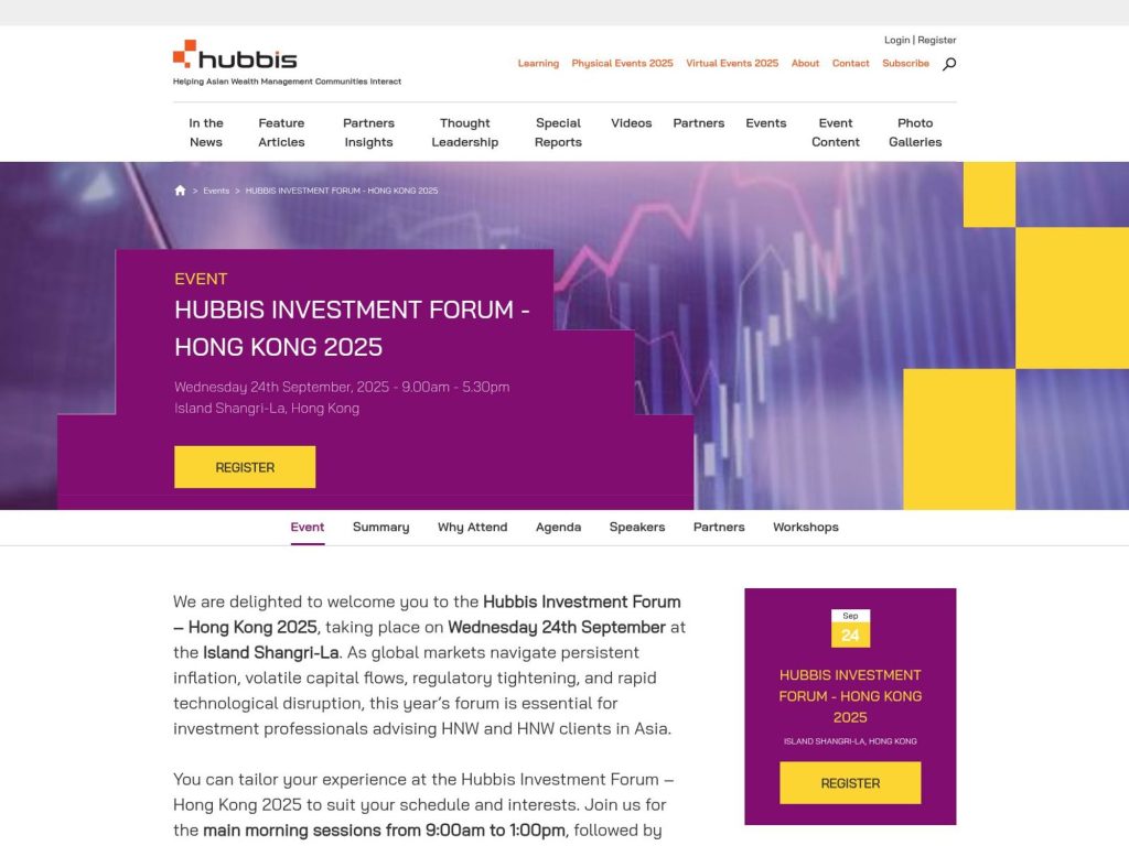 Hubbis Investment Forum - Hong Kong 2025 - Event screenshot
