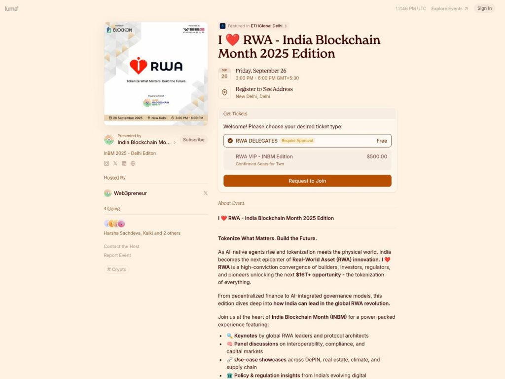 I ❤️ RWA - India Blockchain Month 2025 Edition - Event screenshot