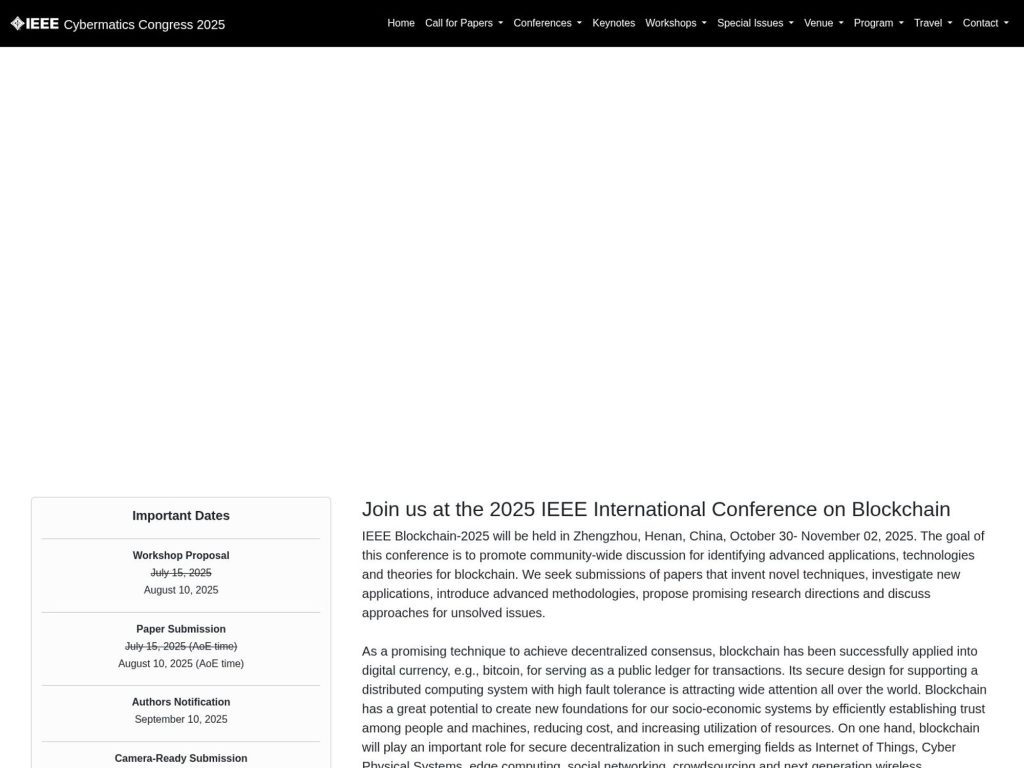 IEEE International Conference on Blockchain - Event screenshot