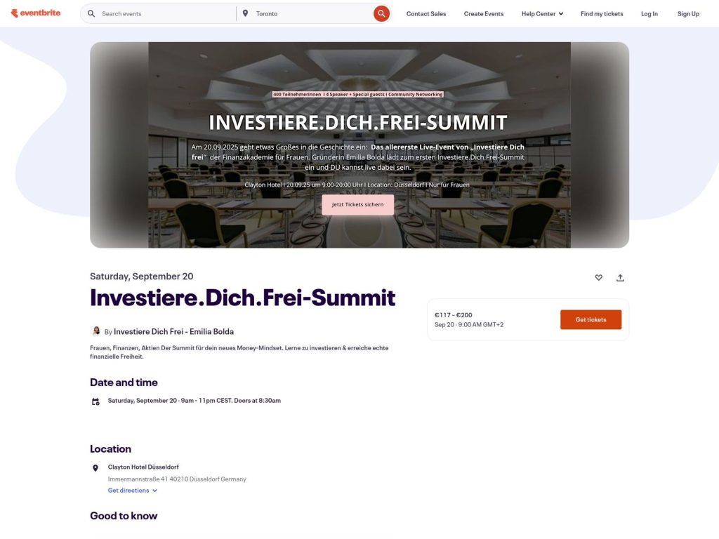 Investieredichfrei Summit 2025 - Event screenshot