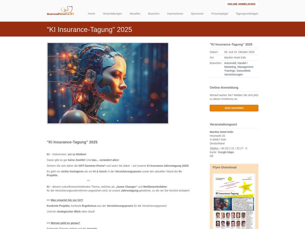 KI Insurance-Tagung 2025 - KI – Gekommen, um zu bleiben! - Event screenshot