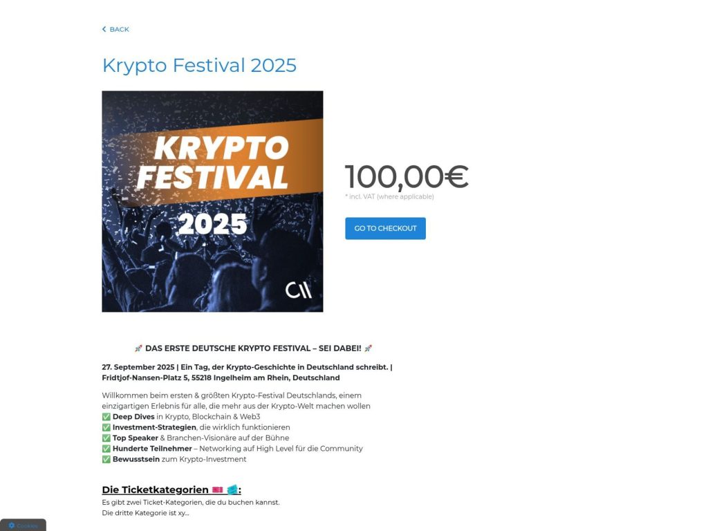 Krypto Festival 2025 - Ein Tag, der Krypto-Geschichte in Deutschland schreibt. - Event screenshot