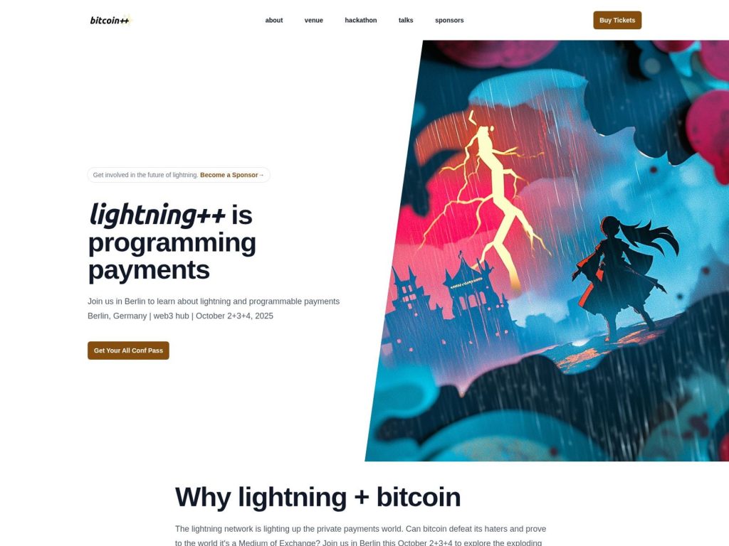 lightning++ is programming payments - Event screenshot