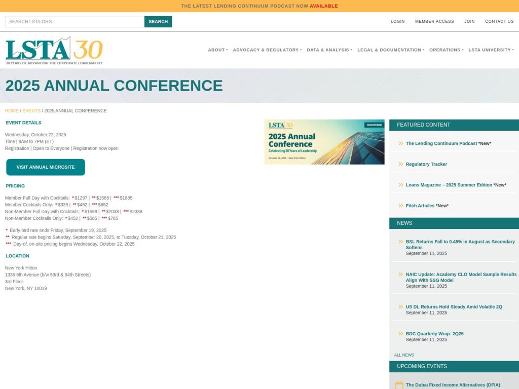 LSTA Conference - Event screenshot