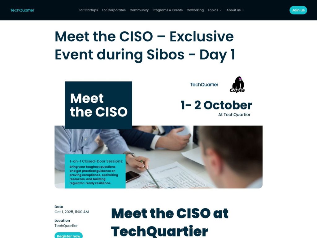 Meet the Chief Security Information Officer - Event screenshot