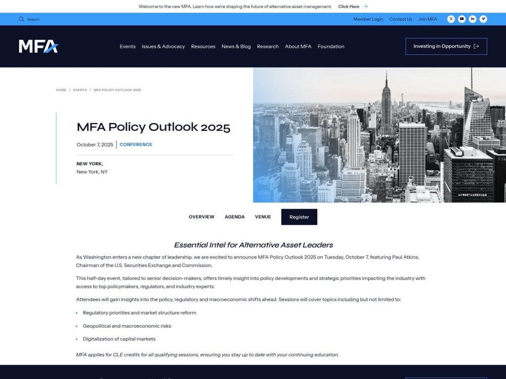 MFA Policy Outlook 2025 - Event screenshot