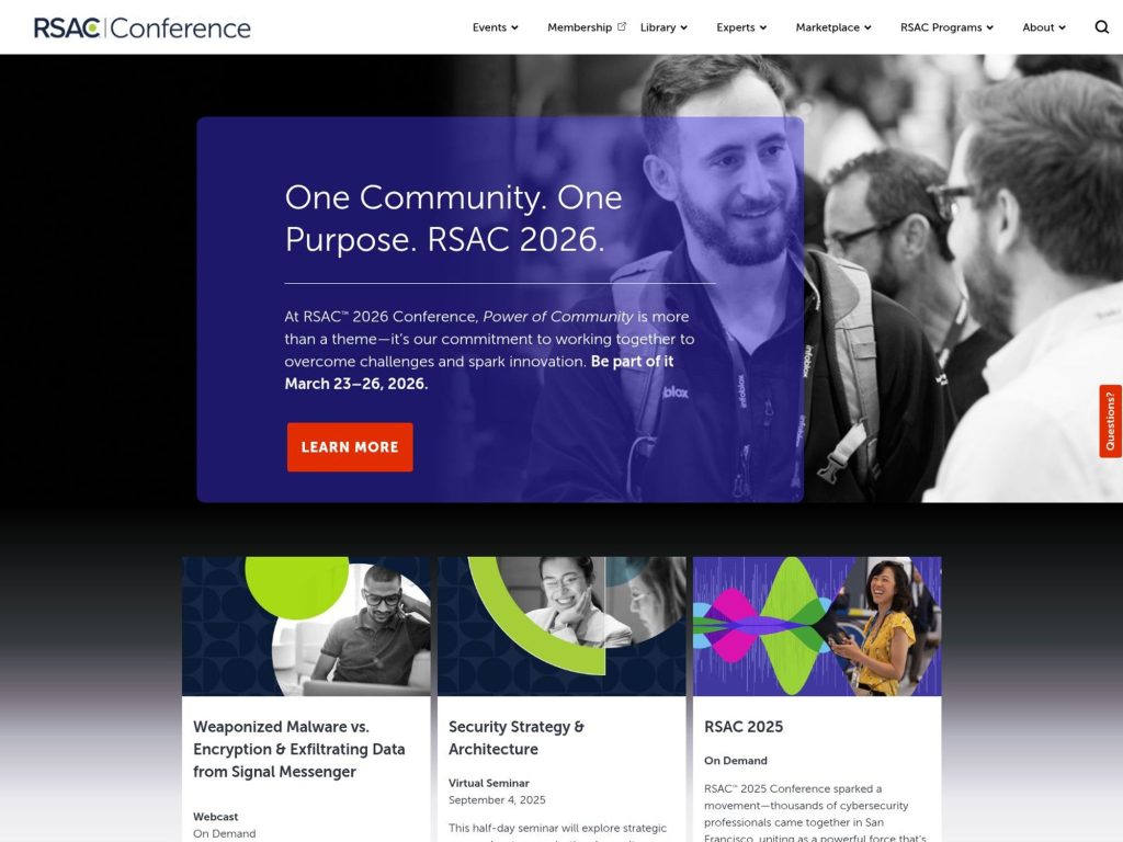 One Community. One Purpose. RSAC 2026. website
