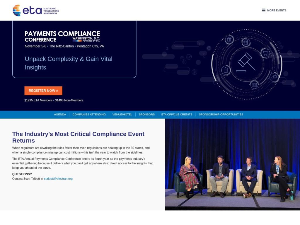 Payments Compliance Conference 2025 - Event screenshot