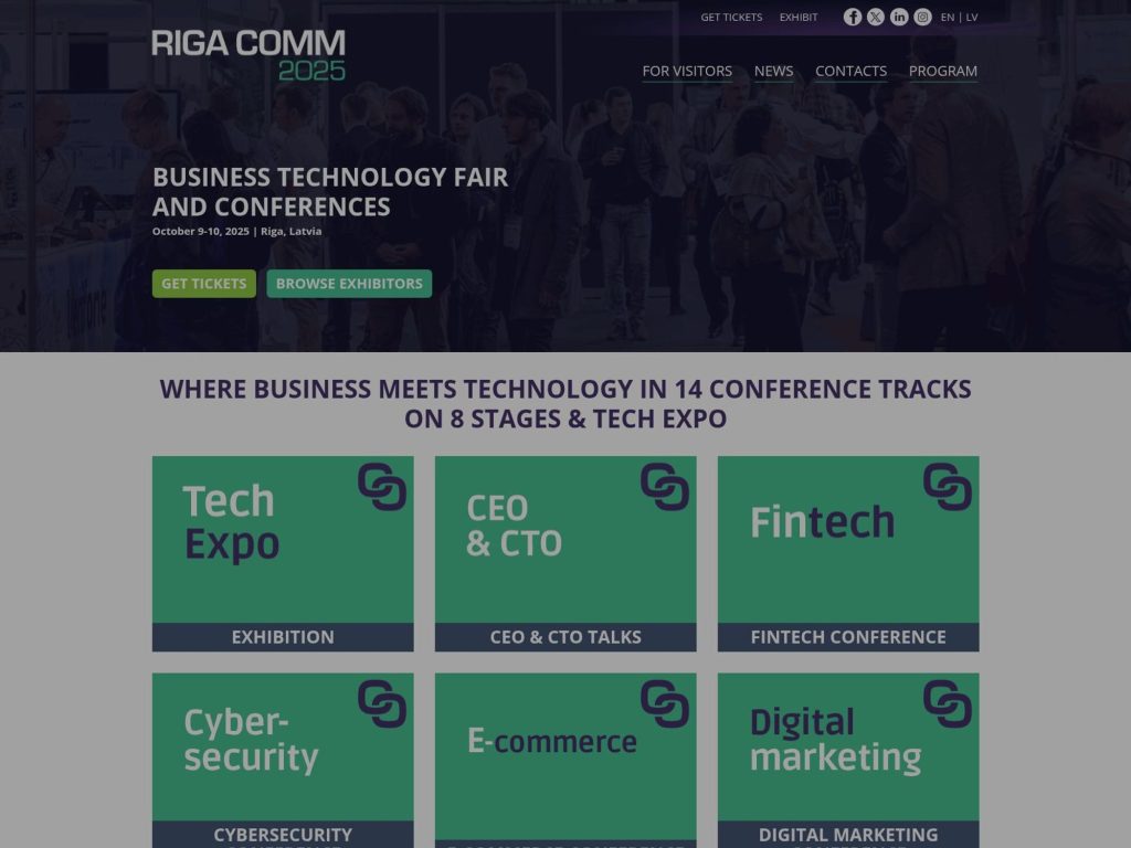 Riga Comm 2025 - Business Technology Fair And Conferences - Event screenshot