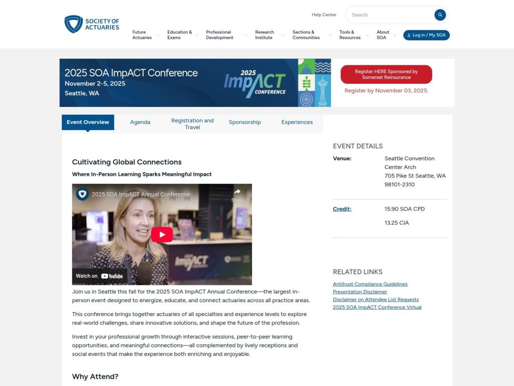 Society of Actuaries - Event screenshot