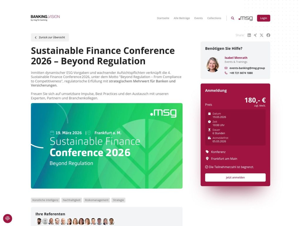 Sustainable Finance Conference 2026 website