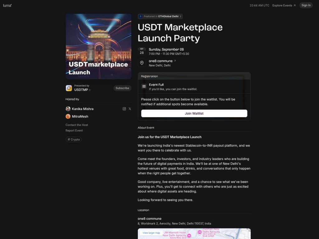 USDT Marketplace Launch Party - Event screenshot
