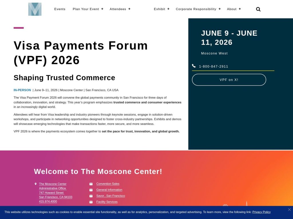 Visa Payments Forum 2026 website