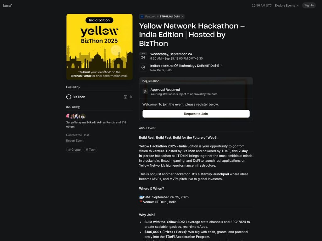 Yellow Network Hackathon - Event screenshot