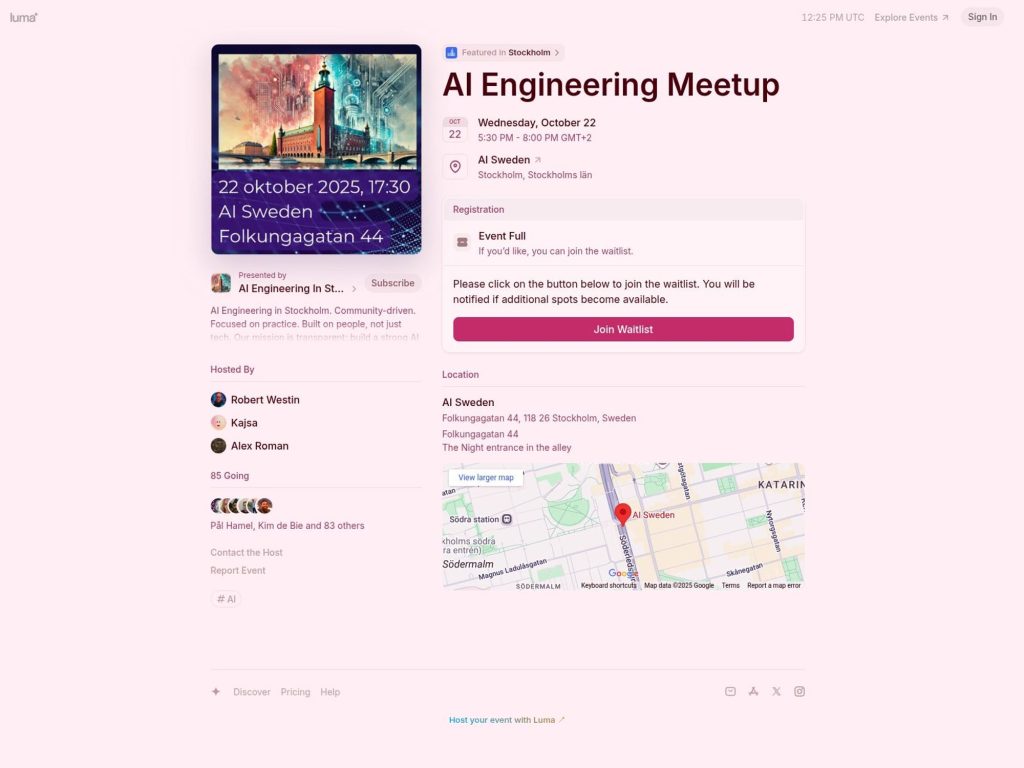 AI Engineering Meetup - Event screenshot