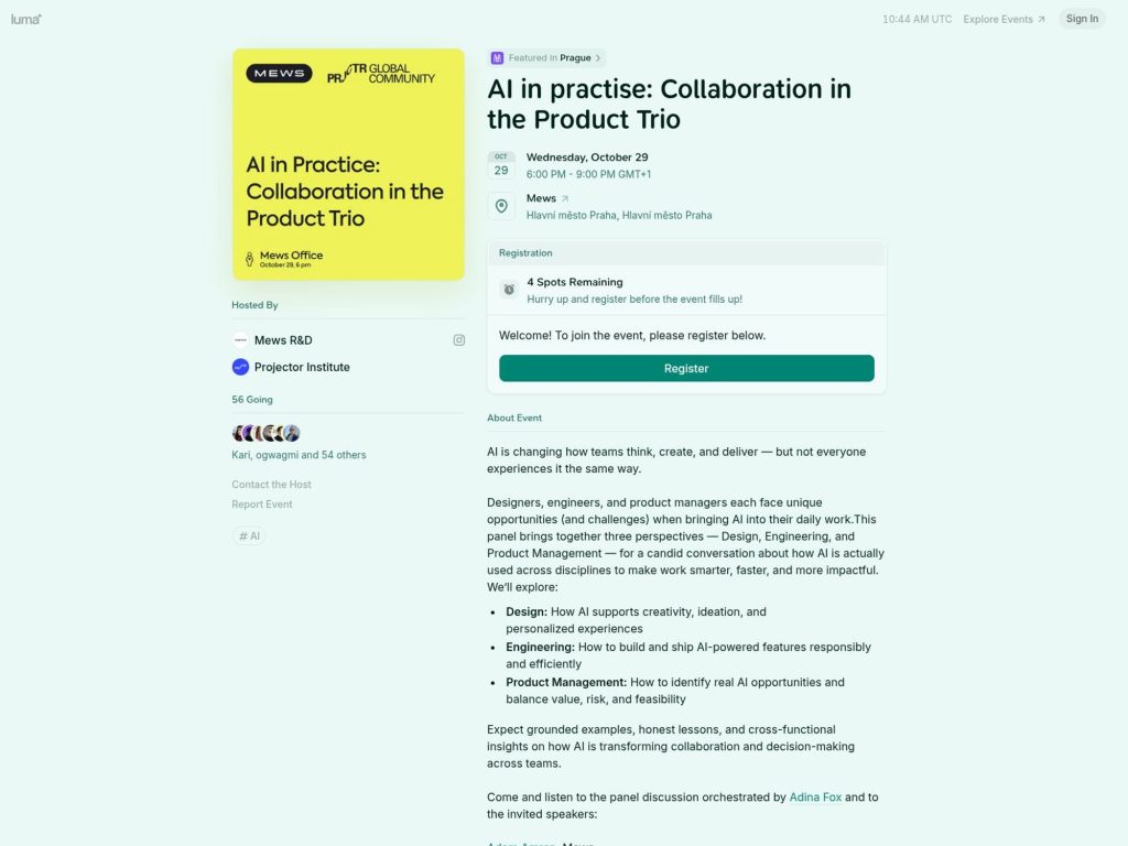 AI in practise: Collaboration in the Product Trio - Event screenshot
